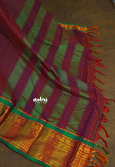 Beet pink - Andal – Madras Margazhi Special - Narayanpet Silk Cotton with muthukattam and mayil border
