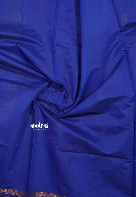 Deep green - Maheswari - Premium lightweigt cotton silk with contrast pallu and blouse