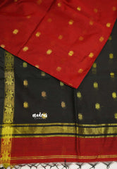 Maheswari - Maroon cotton silk with buttas