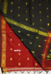 Maheswari - Maroon cotton silk with buttas