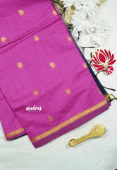 Magenta pink - Maheswari - Premium lightweigt cotton silk with contrast pallu and blouse