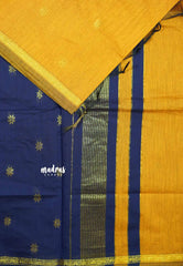 Turmeric yellow - Maheswari - Premium lightweigt cotton silk with contrast pallu and blouse
