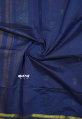 Turmeric yellow - Maheswari - Premium lightweigt cotton silk with contrast pallu and blouse