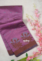 Design 2 Dark Mauve pink - Maheswari - Lightweight cotton silk saree Thread Weaving body with Buttas - Best for Small Functions
