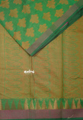 Classic Green - Maheswari - Cotton Silk with Full Weaving Buttas - Best for Small Functions