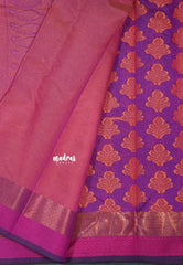 Magenta Purple - Maheswari - Cotton Silk with Full Weaving Buttas - Best for Small Functions