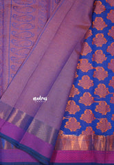 MS Blue - Maheswari - Cotton Silk with Full Weaving Buttas - Best for Small Functions