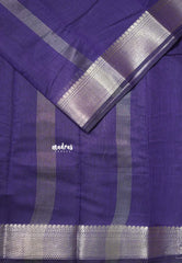 Violet Maheswari Silk Cotton Saree with Small Butta and Zari Border, Includes Blouse Piece