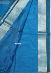 Peacock Blue - Maheswari - Lightweight cotton silk saree grooves with small mango getti border - Perfect for Small Functions