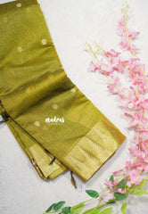 Mehendi Green - Maheswari - Lightweight cotton silk saree with temple border - Perfect for Temple Visit