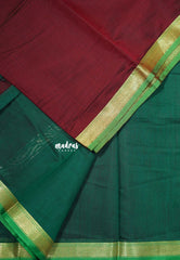 Kumkum Maroon - Maheswari - Lightweight cotton silk saree with small getti border - Perfect for Small Functions
