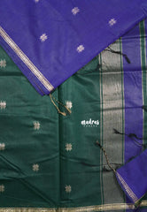 Violet purple - Maheswari - Premium lightweigt cotton silk with contrast pallu and blouse