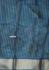 Malgudi printed silk bhandini prints with tissue border - Indigo blue