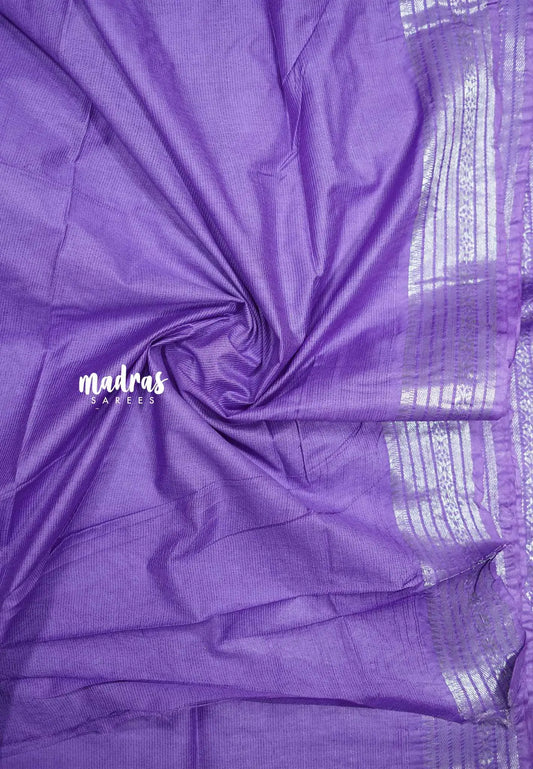 Mangalgiri semi pattu plain body with getti border  - Lavender