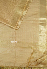 Mild sandal - Mangalgiri semi pattu checks body with getti border