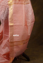 Peach Blossom - Mangalgiri semi pattu checks body with getti border - Best for Festive Wear