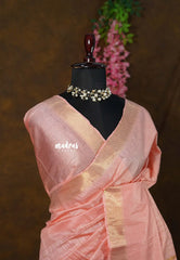 Peach Blossom - Mangalgiri semi pattu checks body with getti border - Best for Festive Wear