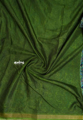 Multicolor with green border and blouse - Ananya - Soft Mangalore silk