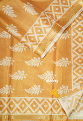 Design 3 Mustard Glow - Ananya - Soft Mangalore Silk Saree with Tiny Zari Border - Best for Office Wear