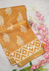 Design 3 Mustard Glow - Ananya - Soft Mangalore Silk Saree with Tiny Zari Border - Best for Office Wear