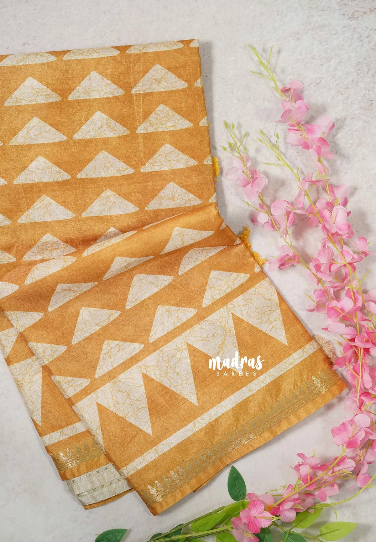 Design 4  Mustard Glow - Ananya - Soft Mangalore Silk Saree with Tiny Zari Border - Best for Office Wear
