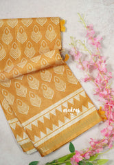 Design 5 Mustard Glow - Ananya - Soft Mangalore Silk Saree with Tiny Zari Border - Best for Office Wear