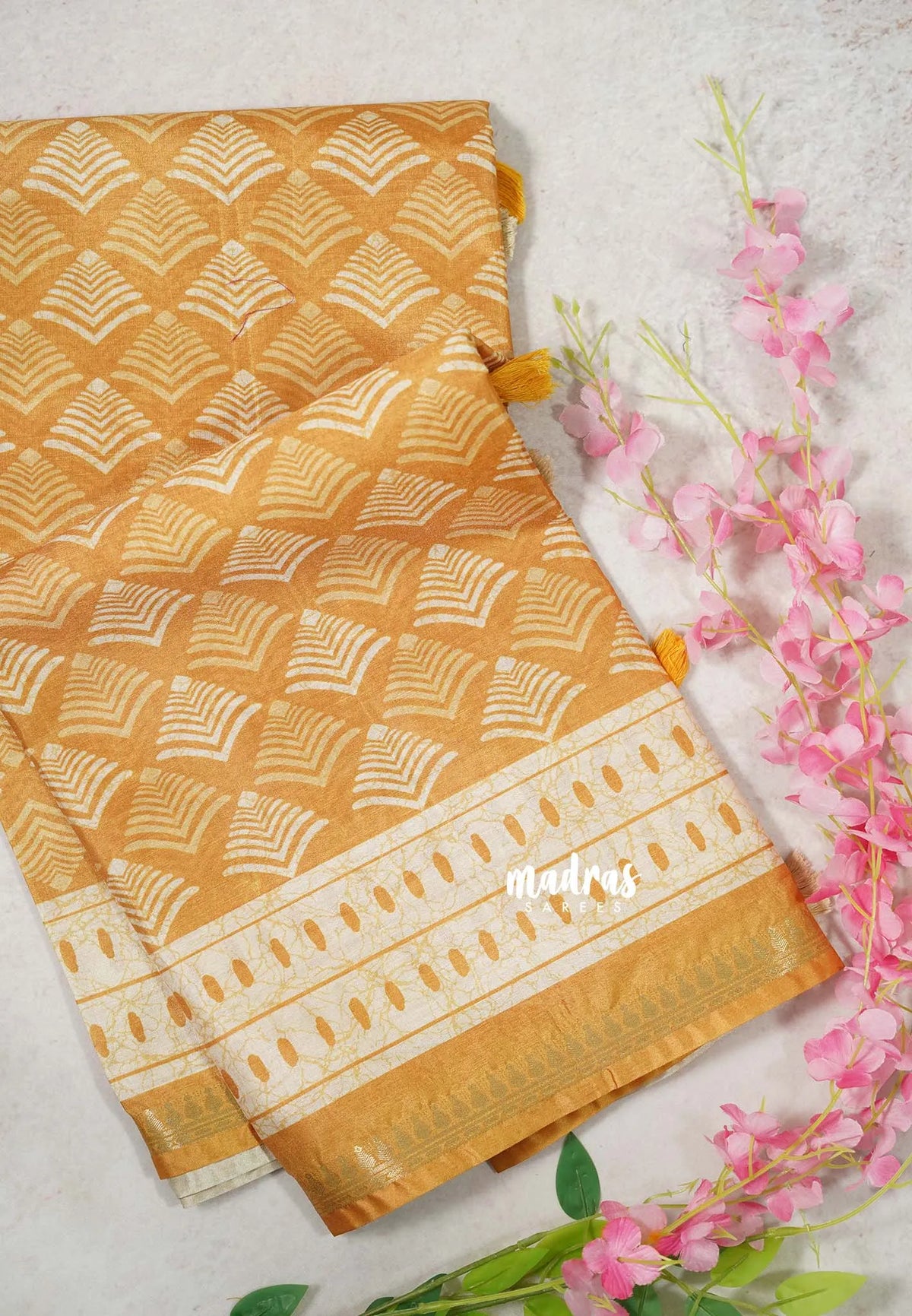 Design 7 Mustard Glow - Ananya - Soft Mangalore Silk Saree with Tiny Zari Border - Best for Office Wear
