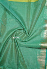 Pastel Green - Manjari - Premium raw silk with full weaving buttas body