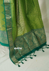Fresh Green - Manjari Raw Silk Salwar Suit with Thread Weaving - Best for Wedding Functions
