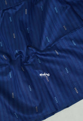 indigo Blue - Manjari - Raw Silk Saree Ikkat Weaving with Pallu and Blouse - Best for Small Functions