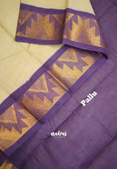 Margazhi Sungudi plain with traditional zari border - Sandal with Purple border