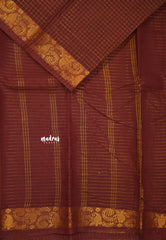 Margazhi Sungudi cotton muthukattam mango border - Brick Brown