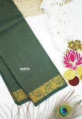 Margazhi Sungudi cotton muthukattam mango border - Green