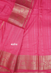 Peach Pink - Madhuram - Soft Matka silk with grooves body with traditional border