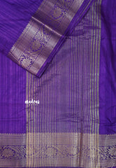 Royal Purple - Madhuram - Soft Matka silk with grooves body with traditional border