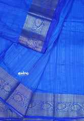 Royal Blue - Madhuram - Soft Matka silk with grooves body with traditional border