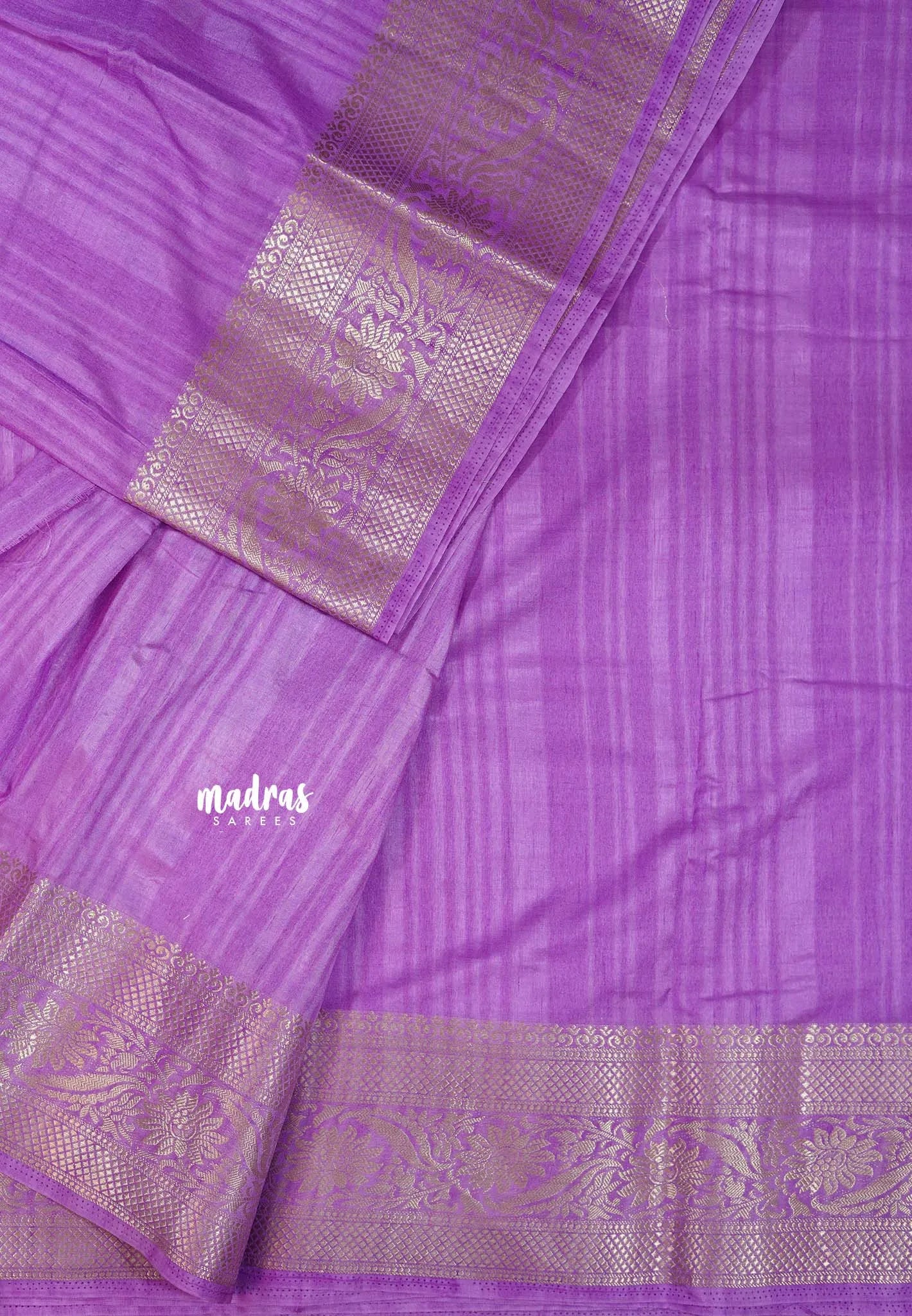 Magenta Lavender - Madhuram - Soft Matka silk with grooves body with traditional border