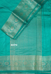 Teal Green - Madhuram - Soft Matka silk with grooves body with traditional border