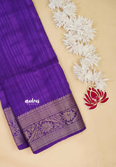 Royal Purple - Madhuram - Soft Matka silk with grooves body with traditional border