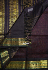 Muted Brick Red - Meenakshi - Light Weight Pure Silk Cotton Saree Checks with Traditional Border Contrast Pallu and Blouse - Perfect for Wedding Functions