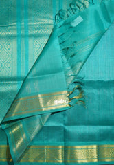Dark Coffee Brown - Meenakshi - Light Weight Pure Silk Cotton Saree Muthu Kattam Traditional Border Contrast Pallu and Blouse - Perfect for Wedding Functions