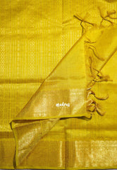 Dual Shade Powder Beige - Meenakshi -  Light Weight Pure Silk Cotton Saree Laksham Buttas in Checks Body with Mayil Border - Perfect for Wedding Functions