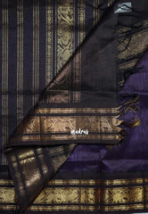 Bright Lavender Purple - Meenakshi - Light Weight Pure Silk Cotton Saree Muthu Kattam Yanai, Mayil Border Contrast Pallu and Blouse - Perfect for Wedding Functions