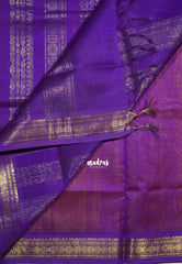 Bright Lemon Yellow - Meenakshi - Light Weight Pure Silk Cotton Saree Plain with Rudraksham Border Contrast Pallu and Blouse - Perfect for Wedding Functions