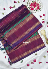 Dual Shade Beet Pink - Meenakshi - Pure Silk Cotton Saree Zari Checks Weaving with Rettapet Rudraksham Border and Buttas - Perfect for Wedding Functions