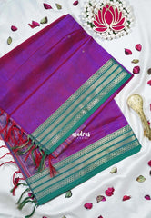 Dual Shade Magenta - Meenakshi - Light Weight Pure Silk Cotton Saree with Orissa Bomkai weaving pallu and Buttas - Perfect for Wedding Functions