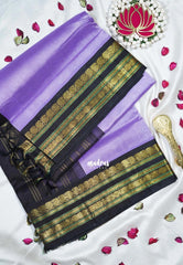 Lacender Purple - Meenakshi - Light Weight Pure Silk Cotton Saree Mango, Annam Border with Buttas Contrast Pallu and Blouse - Perfect for Wedding Functions