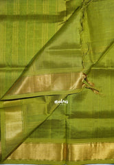 Dark Chocolate Brown - Meenakshi - Light Weight Pure Silk Cotton Saree Plain with Getti Border Contrast Pallu and Blouse - Perfect for Wedding Functions