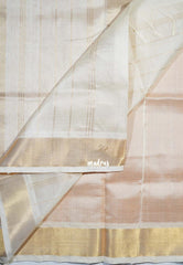 Orangish Yellow - Meenakshi - Light Weight Pure Silk Cotton Saree Plain with Getti Border Contrast Pallu and Blouse - Perfect for Wedding Functions