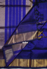 MS Amma Blue - Meenakshi - Light Weight Pure Silk Cotton Plain Saree with Getti Border - Perfect for Wedding Functions